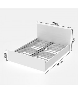 Κρεβάτι διπλό Toscana pakoworld σε λευκή απόχρωση 160x200εκ