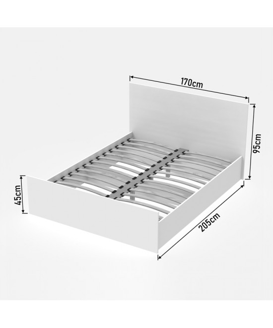 Κρεβάτι διπλό Toscana pakoworld σε λευκή απόχρωση 160x200εκ