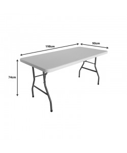 Τραπέζι catering-συνεδρίου Aprilia pakoworld λευκό μονοκόμματη επιφάνεια 198x90x74εκ