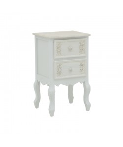 Συρταριέρα Pazlen Inart mdf σε λευκή αντικέ απόχρωση 40x45x65εκ