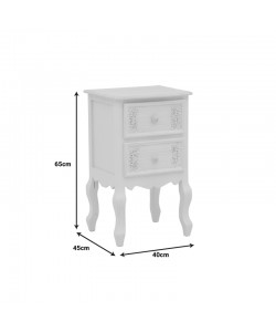 Συρταριέρα Pazlen Inart mdf σε λευκή αντικέ απόχρωση 40x45x65εκ