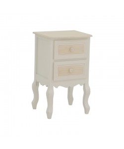 Συρταριέρα Joliene Inart mdf σε λευκή αντικέ-φυσική απόχρωση 40x34.5x64.5εκ