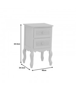 Συρταριέρα Joliene Inart mdf σε λευκή αντικέ-φυσική απόχρωση 40x34.5x64.5εκ