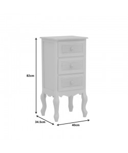 Συρταριέρα Joliene Inart mdf σε λευκή αντικέ-φυσική απόχρωση 40x34.5x82εκ