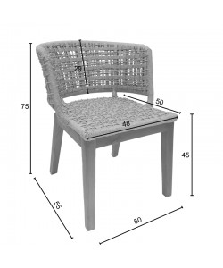 Καρέκλα Milou pakoworld teak ξύλο και pe σχοινί σε φυσική απόχρωση 59x65x73εκ Καρέκλα Milou pakoworld teak ξύλο και pe σχοινί σε φυσική απόχρωση 59x65x73εκ