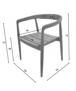 Πολυθρόνα Noody pakoworld teak ξύλο σε φυσική απόχρωση 62x55x75εκ