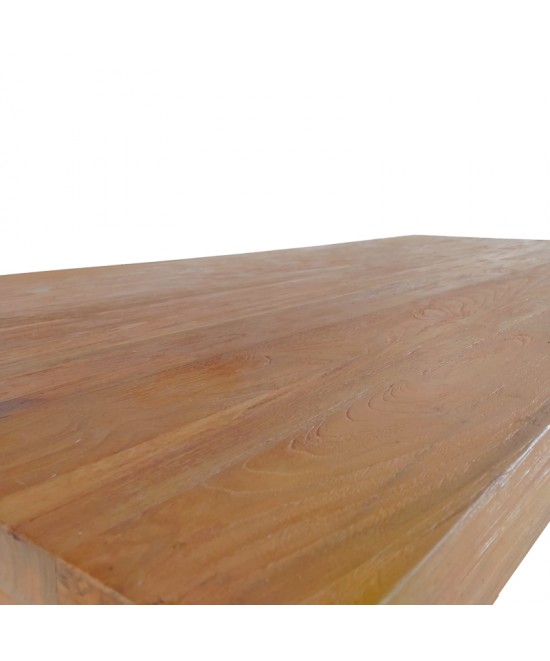Τραπέζι Wooly pakoworld teak ξύλο σε φυσική απόχρωση 220x90x75εκ