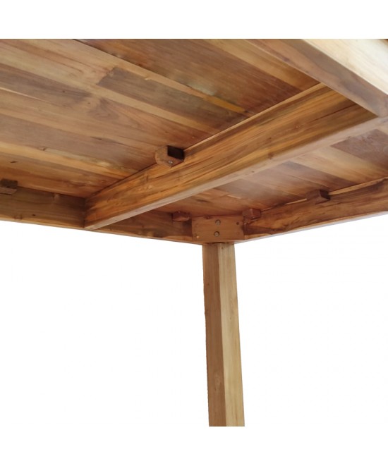 Τραπέζι Wooly pakoworld teak ξύλο σε φυσική απόχρωση 220x90x75εκ