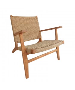 Πολυθρόνα Crosy pakoworld teak ξύλο σε φυσική απόχρωση 71x81x75εκ