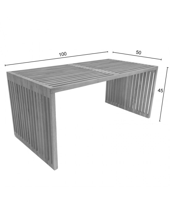 Τραπέζι Marlin pakoworld teak ξύλο σε φυσική απόχρωση 100x50x45εκ