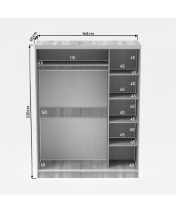 Ντουλάπα δίφυλλη συρόμενη με καθρέφτη Korredor Ι pakoworld σε sonoma απόχρωση 160x60x220εκ Ντουλάπα δίφυλλη συρόμενη με καθρέφτη Korredor Ι pakoworld σε sonoma απόχρωση 160x60x220εκ