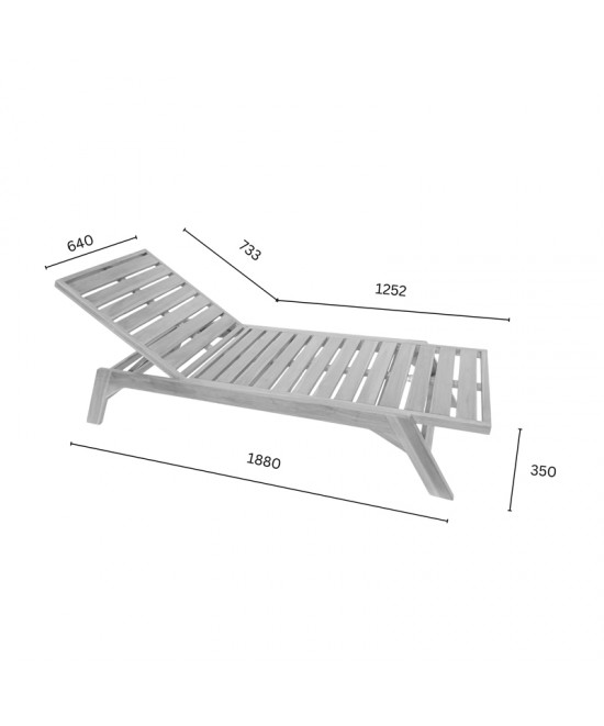 Ξαπλώστρα Melop pakoworld teak ξύλο σε φυσική απόχρωση 200x70x35εκ Ξαπλώστρα Melop pakoworld teak ξύλο σε φυσική απόχρωση 200x70x35εκ