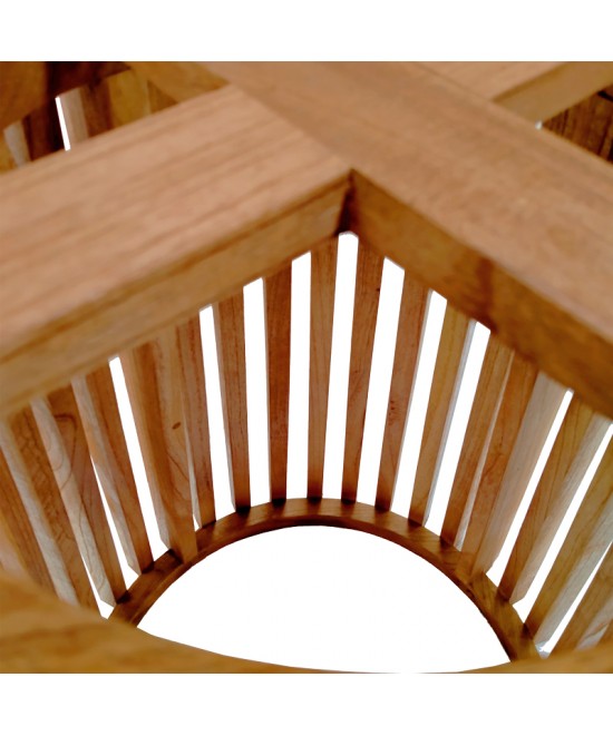 Βάση τραπεζιού εσωτερικού χώρου Galy pakoworld mindi ξύλο σε φυσική απόχρωση Φ60x75εκ