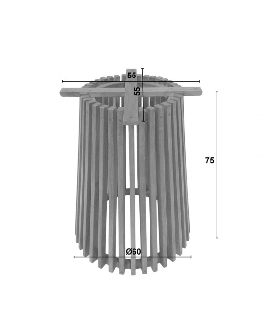 Βάση τραπεζιού εσωτερικού χώρου Galy pakoworld mindi ξύλο σε φυσική απόχρωση Φ60x75εκ