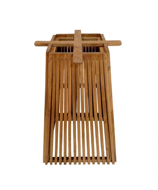 Βάση τραπεζιού μπαρ εσωτερικού χώρου Darius pakoworld mindi ξύλο σε φυσική απόχρωση 60x60x90εκ