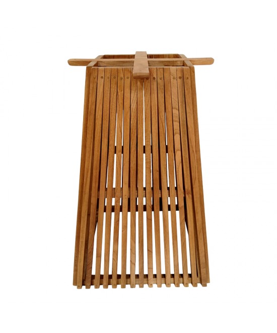 Βάση τραπεζιού μπαρ εσωτερικού χώρου Darius pakoworld mindi ξύλο σε φυσική απόχρωση 60x60x90εκ