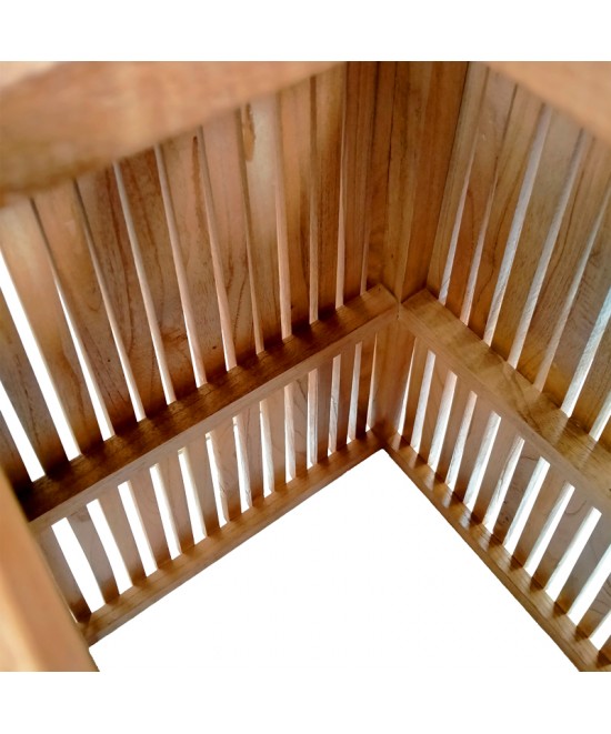 Βάση τραπεζιού μπαρ εσωτερικού χώρου Darius pakoworld mindi ξύλο σε φυσική απόχρωση 60x60x90εκ