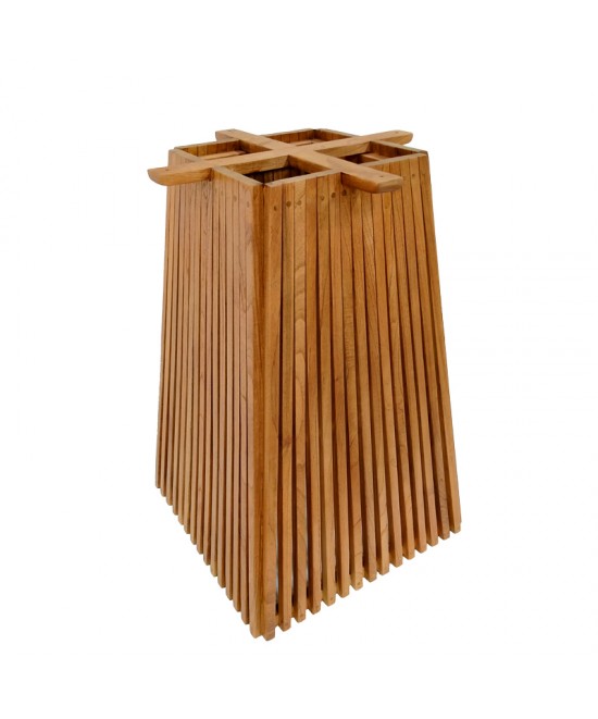 Βάση τραπεζιού μπαρ εσωτερικού χώρου Darius pakoworld mindi ξύλο σε φυσική απόχρωση 60x60x90εκ