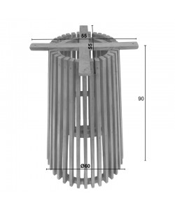Βάση τραπεζιού μπαρ εσωτερικού χώρου Galy pakoworld mindi ξύλο σε φυσική απόχρωση Φ60x90εκ