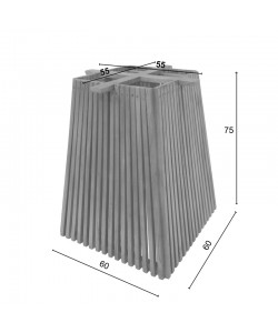 Βάση τραπεζιού εσωτερικού χώρου Darius pakoworld mindi ξύλο σε φυσική απόχρωση 60x60x75εκ