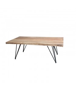 Τραπέζι σαλονιού Miles pakoworld μασίφ ξύλο ακακίας σε φυσική απόχρωση 115x69x41εκ