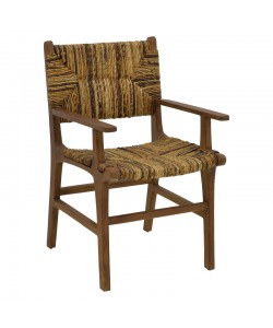 Πολυθρόνα Refane pakoworld φυσικό teak ξύλο-banana σχοινί 55x60x85εκ