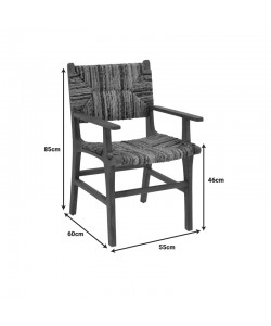 Πολυθρόνα Refane pakoworld φυσικό teak ξύλο-banana σχοινί 55x60x85εκ Πολυθρόνα Refane pakoworld φυσικό teak ξύλο-banana σχοινί 55x60x85εκ