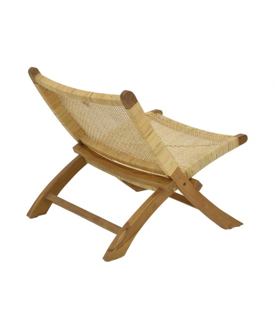 Καρέκλα Jerenze pakoworld φυσικό teak ξύλο-rattan 65x78x68εκ