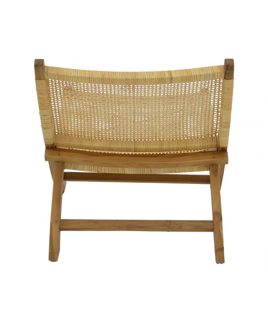 Καρέκλα Jerenze pakoworld φυσικό teak ξύλο-rattan 65x78x68εκ