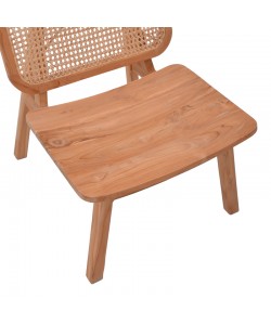 Πολυθρόνα Viborg pakoworld φυσικό teak ξύλο-φυσικό rattan 60x75x87εκ