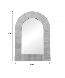 Καθρέπτης Koin Inart μπανάνα ξύλο σε φυσική απόχρωση 78x78x8εκ