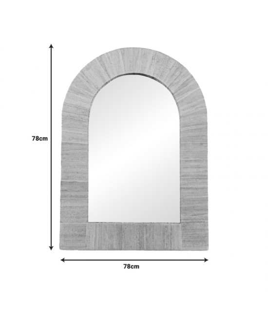 Καθρέπτης Koin Inart μπανάνα ξύλο σε φυσική απόχρωση 78x78x8εκ