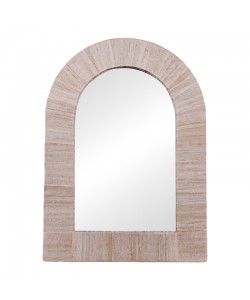 Καθρέπτης Koin Inart μπανάνα ξύλο σε φυσική απόχρωση 78x78x8εκ