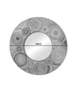 Καθρέπτης Klare Inart μπανάνα ξύλο σε φυσική απόχρωση Φ80x5εκ