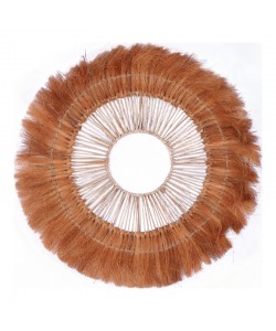 Διακοσμητικό τοίχου Ramine Inart μπανάνα ξύλο σε φυσική απόχρωση Φ70x10εκ