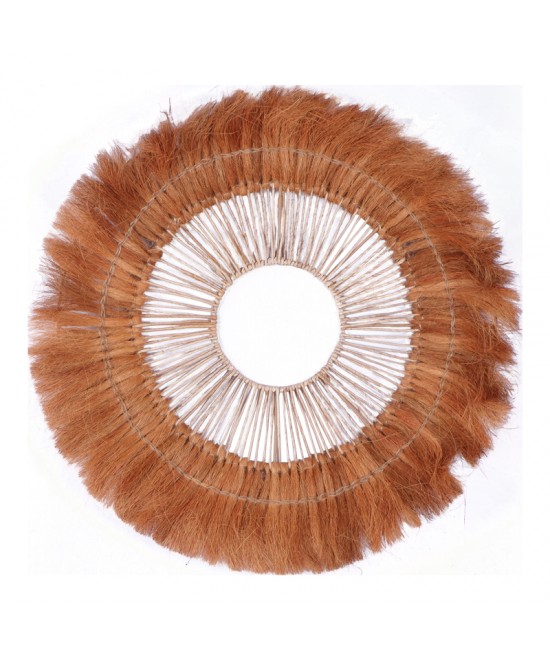 Διακοσμητικό τοίχου Ramine Inart μπανάνα ξύλο σε φυσική απόχρωση Φ70x10εκ