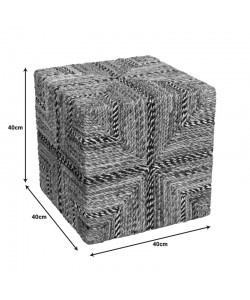 Σκαμπό Lerkmon Inart ψαθα σε φυσική απόχρωση 40x40x40εκ