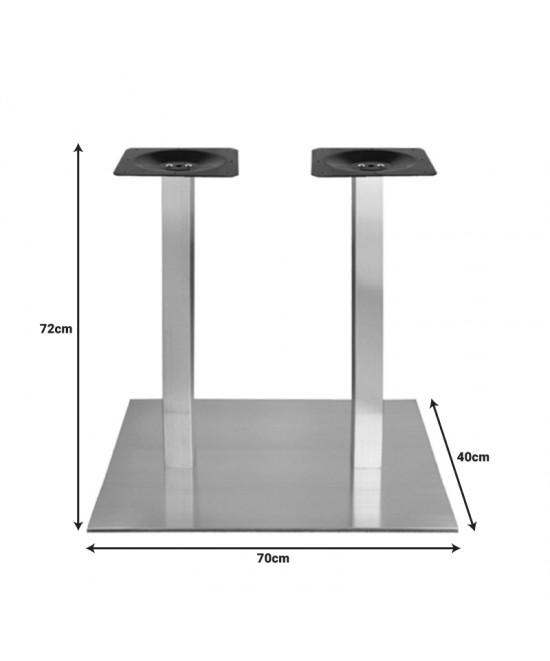 Βάση τραπεζιού Cosmonash pakoworld αλουμινίου σε ασημί απόχρωση 40x70x72εκ
