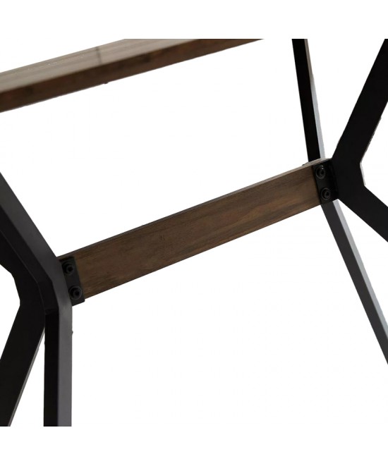 Τραπέζι Laluka pakoworld με μαύρα μεταλλικά πόδια σε καρυδί απόχρωση 120x70x74εκ