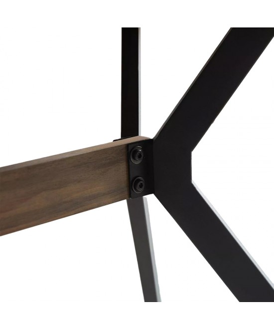 Τραπέζι Laluka pakoworld με μαύρα μεταλλικά πόδια σε καρυδί απόχρωση 120x70x74εκ