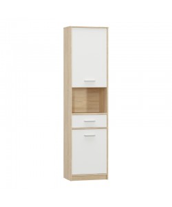 Ντουλάπα στήλη Letto pakoworld σε oak - λευκό ματ απόχρωση 50,2x34,3x195εκ