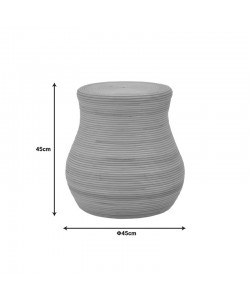 Σκαμπό Bulaten Inart rattan σε φυσική απόχρωση Φ45x45εκ