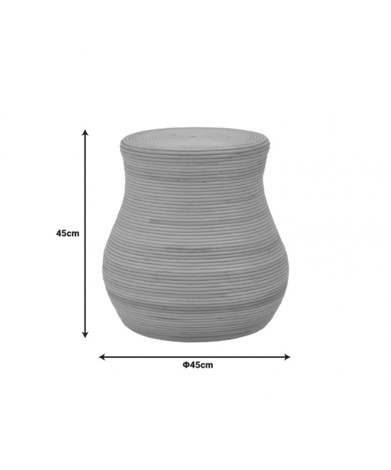 Σκαμπό Bulaten Inart rattan σε φυσική απόχρωση Φ45x45εκ