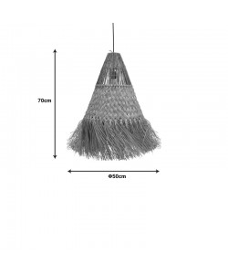 Φωτιστικό οροφής Vajem Inart mendong σε φυσική απόχρωση 50x50x70εκ