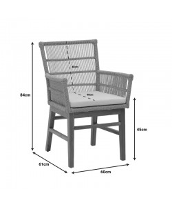Πολυθρόνα Inca pakoworld teak ξύλο και pe σχοινί σε φυσική-μπεζ απόχρωση με μαξιλάρι 60x61x90εκ Πολυθρόνα Inca pakoworld teak ξύλο και pe σχοινί σε φυσική-μπεζ απόχρωση με μαξιλάρι 60x61x90εκ
