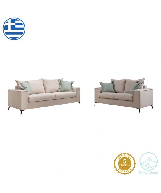 Σετ σαλονιού 2τεμ Verona pakoworld κρεμ ύφασμα με μαξιλάρια σε μέντα απόχρωση Σετ σαλονιού 2τεμ Verona pakoworld κρεμ ύφασμα με μαξιλάρια σε μέντα απόχρωση