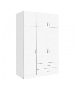 Ντουλάπα τρίφυλλη με συρτάρια Royal pakoworld σε λευκή απόχρωση 150x58x230εκ