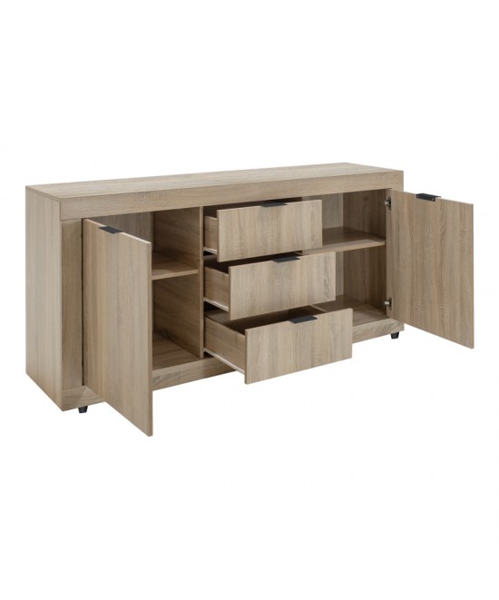 Μπουφές Doha pakoworld σε sonoma απόχρωση 180x45x80.5εκ