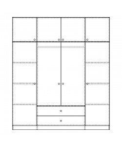 Ντουλάπα τετράφυλλη με συρτάρια Royal pakoworld σε sonoma απόχρωση 200x58x230εκ