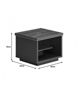 Τραπέζι γραφείου επαγγελματικό Oscar pakoworld μελαμίνη σε καρυδί-ανθρακί απόχρωση 60x60x42εκ